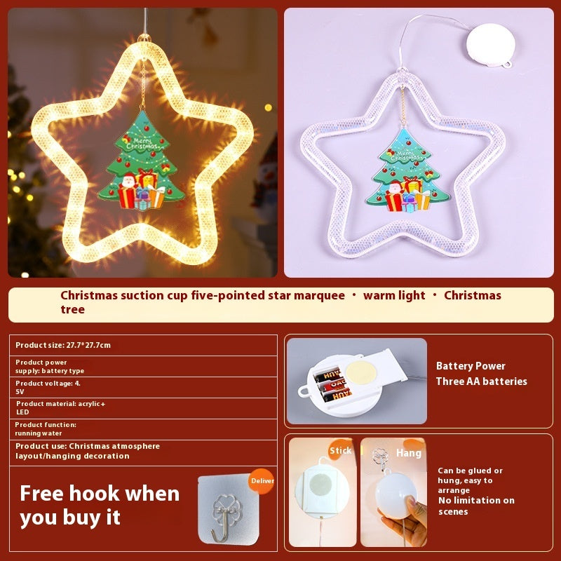 LED Christmas Star Light Decoration – Festive Window & Door Pendant Lights for Holiday Atmosphere