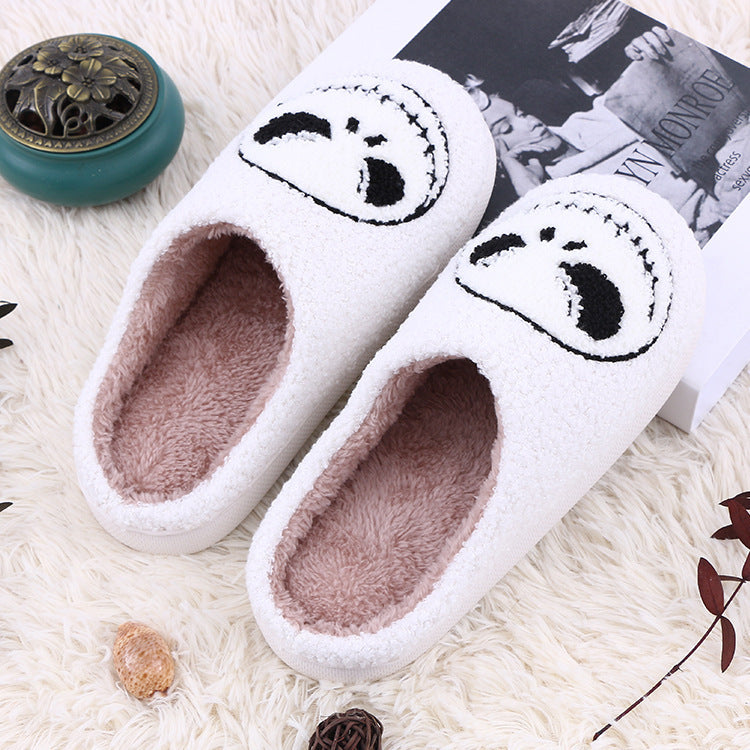 Skull-Smirk Home Slippers, non-slip